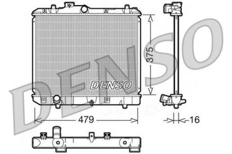 Фото автозапчасти радіатор, охолодження двигуна DENSO DRM47004