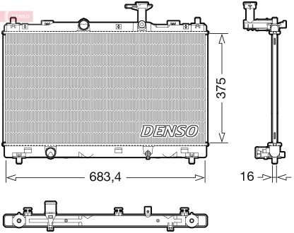 Радиатор двигателя SUZUKI SX4 S-CROSS 1.6 08.13- DENSO DRM47038 (фото 1)