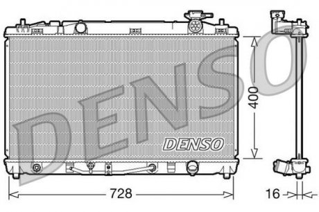Радиатор двигателя (автомат) TOYOTA CAMRY 2.4 01.06- DENSO DRM50042
