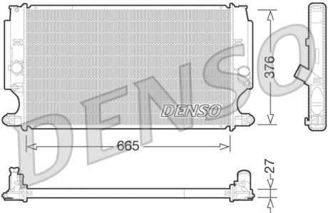 Радиатор двигателя TOYOTA AURIS, AVENSIS, COROLLA, VERSO 1.6D/2.0D/2.2D 10.06-12.18 DENSO DRM50072