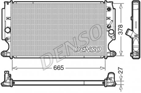 Радіатор двигуна TOYOTA AVENSIS 2.2D 11.08-10.18 DENSO DRM50088