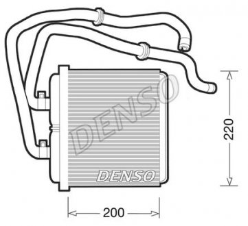 Радиатор печки обогреватель салона IVECO DAILY III 2.3D/2.8D 05.99-07.07 DENSO DRR12003 (фото 1)