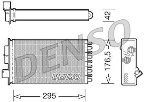 Фото автозапчастини радіатор пічки IVECO EUROCARGO I-III 8040.25B.4200-F4BE0611A 1991-2015 295x177x42mm DENSO DRR12022