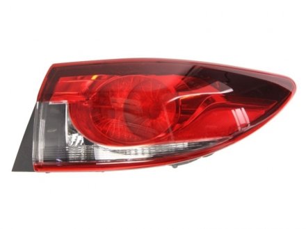 Ліхтар задній права (зовнішня частина, LED/WY21W, покажчик повороту темного кольору, колір скла червоний) MAZDA 6 GJ Sedan 12.12-02.15 DEPO 216-1996R-UE