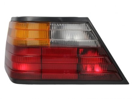Фонарь задний левый (P21W/R10W, желтый указатель поворота, цвет стекла красный) MERCEDES E-KLASA W124 Coupe / Kombi / Sedan 09.92-03.98 DEPO 440-1910L-UE (фото 1)