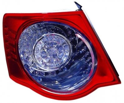 Ліхтар задній лівий (зовнішня частина, LED, колір поворотника білий, колір скла червоний) Volkswagen JETTA III Sedan 08.05-10.10 DEPO 441-1985L-AE (фото 1)