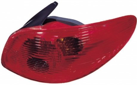 Задний фонарь левый (P21/5W/P21W, цвет указателя поворота красный, цвет стекла красный) PEUGEOT 206 Hatchback 02.03-04.09 DEPO 550-1931L-UE