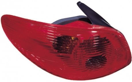 Задній ліхтар права (P21/5W/P21W, колір покажчика повороту червоний, колір скла червоний) PEUGEOT 206 Hatchback 02.03-04.09 DEPO 550-1931R-UE (фото 1)