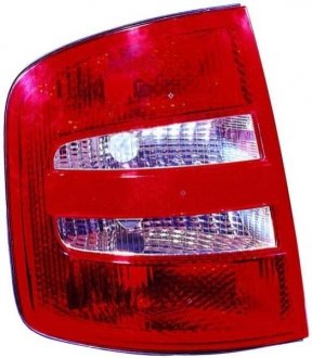 Задний фонарь левый (цвет поворота белый, цвет стекла красный) SKODA FABIA Седан/Универсал 08.99-08.04 DEPO 665-1902L-UE