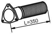 Труба вихлопна (гофра) середня DAF 95 WS225-WS315M L-350mm Dinex 21203