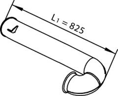 Труба глушителя концевая DAF CF85/XF105 L-825mm Dinex 21632