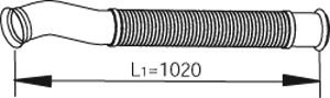 Труба глушника DAF CF75 PE183C-PR265S <2013 Dinex 22188