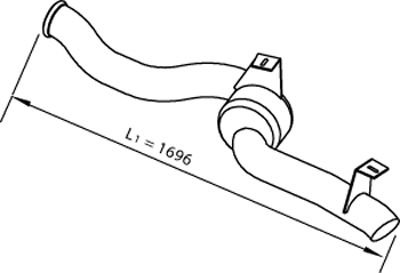 Труба глушителя концевая DAF CF85/XF105/XF95 >2002 L-1696mm Dinex 22610 (фото 1)