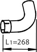Вихлопна труба (з'єднувач) x268mm, MAN TGL D0834LFL40-D0836LFL75 04.05- Dinex 47258 (фото 1)
