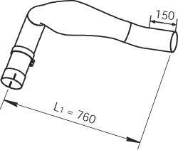 Фото автозапчасти труба глушителя MAN F2000 Dinex 48108