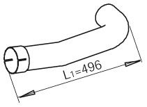 Фото автозапчастини випускна труба (Euro 4 x496mm) MAN TGM D0836LFL40-D0836LFL55 10.05- Dinex 48202