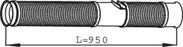 Труба глушителя начальная SCANIA 4-SERIES P/G/R/T DC11.01-DT12.06 >1995 d126mm L-950mm Dinex 68277 (фото 1)