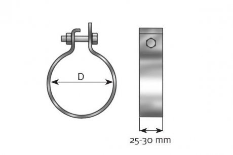 Фото автозапчастини хомут труби глушника MAN L2000 d68.5mm Dinex 99768