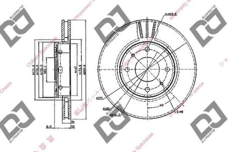 Фото автозапчасти гальмівний диск DJ PARTS BD2007