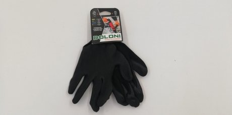 Перчатки с латексным покрытием 10-класс черные DOLONI 4190/Z (фото 1)