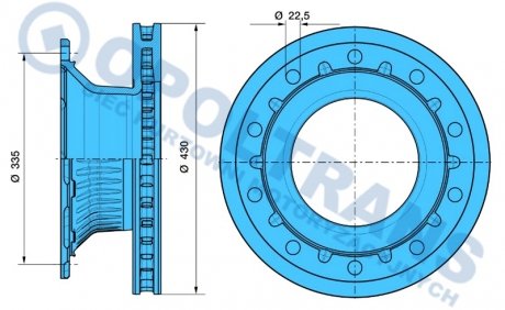 Фото автозапчастини гальмівний диск BPW 430x45 03-15r- ECO PLUS 2-3 EKU 10-01-02-0140