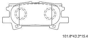 Фото автозапчасти колодки дисковые задние Lexus RX300, RX330 MCU3 03-06, RX350 GSU3 06-08, RX400H MHU3 04-, Highlander ACU2, MCU2 03-, Highlander HV MHU2 05-, Harrier ACU3, GSU3, MCU3, MHU3 03-06 зад ELCAMP KD2783