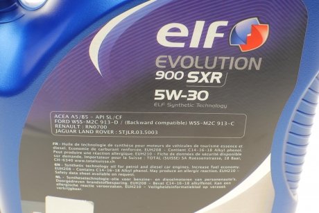 Масло моторное синтетическое "Evolution 900 SXR 5W30", 5л (194839/213894) ELF 217558