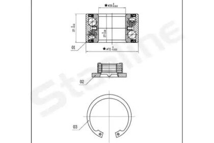 Фото автозапчасти подшипник передней ступицы (39x72x37) Ford Mazda 98- (+ABS) (R170.44) ELIGRAN EWB00084