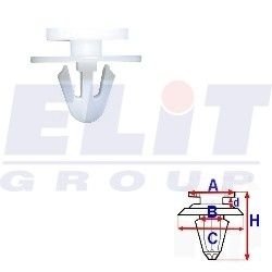 Фото автозапчастини кліпса подКрилков (к-т:10 шт) ELIT C60317