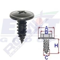 Фото автозапчасти винт салона (к-т:10 шт) размер:A =15mm/C = 6,2mm/H = 16mm ELIT C60623