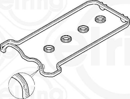 Фото автозапчасти комплект прокладок клапанной крышки правая MERCEDES E T-MODEL (S210), E (W210), S (C140), S (W140), SL (R129) 4.2/5.0 09.92-10.01 ELRING 475860