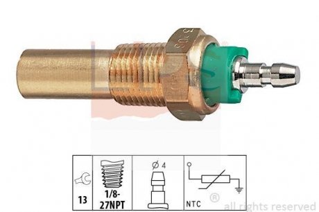 Фото автозапчастини датчик температури системи охолодження EPS 1.830.208 (фото 1)