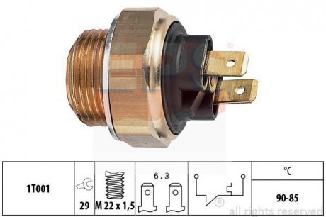 Термовий вимикач вентилятора радіатора CITROEN C15, C15/MINIVAN; DAEWOO NEXIA 1.0-1.5 10.84-12.97 EPS 1.850.134