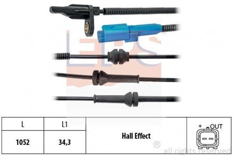 Фото автозапчасти датчик ABS передн. С3 ||, C3 Picasso, C4 Cactus, DS3 EPS 1.960.025