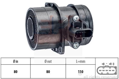 Фото автозапчасти vw расходомер воздуха audi a3/4/6,seat,ford galaxy,skoda fabia,octavia,superb,caddy iii,golf iv,v,lt28-46,t5,passat,sharan,touareg 1.9/2.5tdi EPS 1.991.191