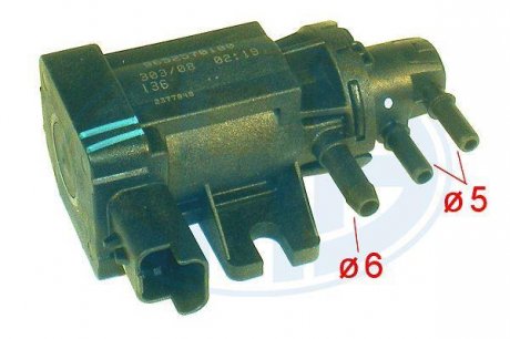 Электропневматический контрольный клапан CITROEN BERLINGO, C2, C3, C4 PICASSO I, C5 II, C5 III, XSARA PICASSO; FORD FIESTA V, FIESTA VI, FOCUS C-MAX, FOCUS II, FUSION; PEUGEOT 206 1.6D/2.0D 10.03- ERA 555161