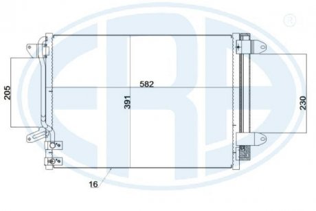 Радиатор кондиционера Volkswagen BEETLE, JETTA IV 1.2-2.5 04.10- ERA 667244 (фото 1)