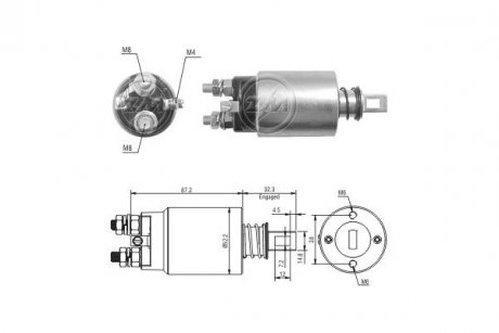 Фото автозапчастини втягуюче реле стартера 2334325F00 Nissan ERA ZM2689 (фото 1)