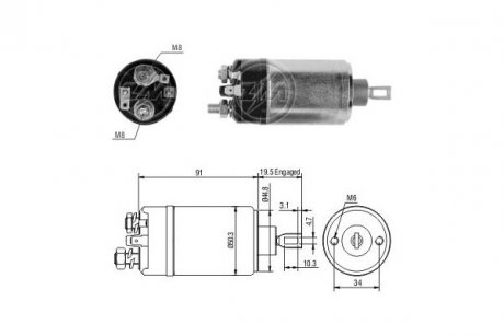 Фото автозапчастини втягуюче реле стартера ERA ZM522 (фото 1)