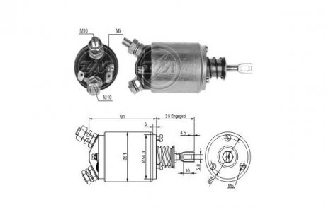 Фото автозапчасти тяговое реле, стартер ERA ZM533