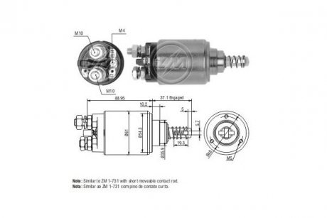 Фото автозапчасти тяговое реле, стартер ERA ZM543