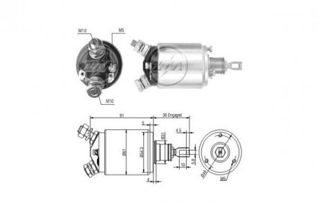 Фото автозапчастини втягуюче реле стартера ERA ZM546