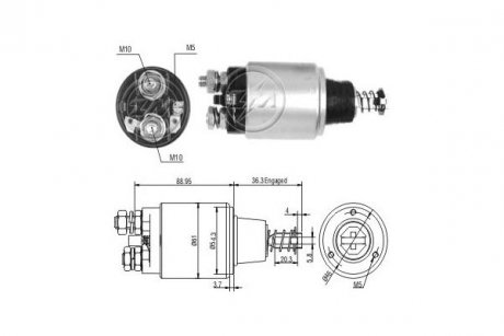 Фото автозапчастини втягуюче реле стартера ERA ZM550