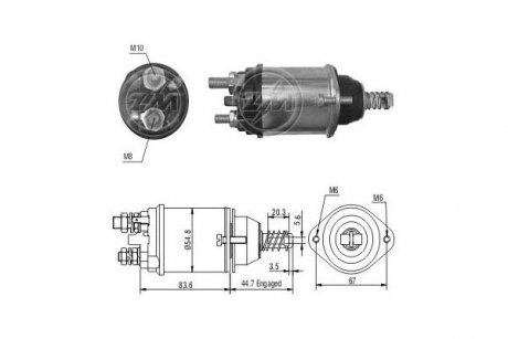 Фото автозапчастини втягуюче реле стартера ERA ZM616