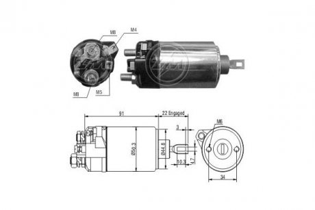 Фото автозапчасти тяговое реле, стартер ERA ZM628