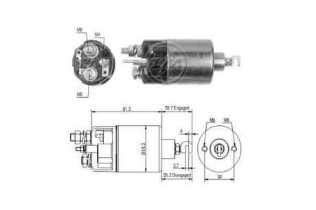 Фото автозапчастини втягуюче реле стартера ERA ZM664 (фото 1)