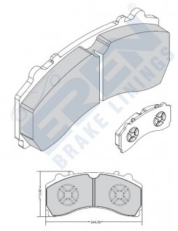 Фото автозапчасти колодки гальмівні wva 29246 mb actros/axor 2011--> front (з монт. К-ктом) Eren D-008/1 (PREMIUM)