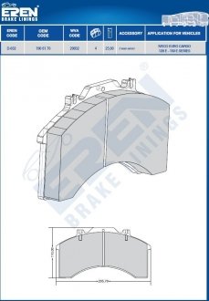 Фото автозапчастини колодки гальмівні wva 29032 iveco (з датчиками) Eren D-032