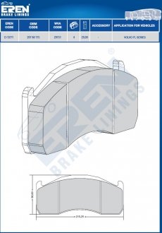 Фото автозапчасти тормозные колодки WVA 29137/29151 VOLVO FL Eren D-137/1