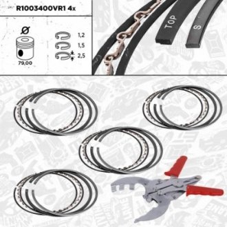 Фото автозапчастини кільця поршневі Opel Vectra 1.6i 95-02 (79.00mm/STD) (1.2-1.5-2.5) ET ENGINETEAM R1003400VR1 (фото 1)